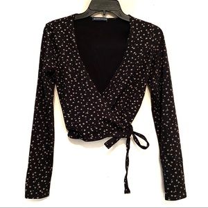 Brandy Melville Floral Wrap Top